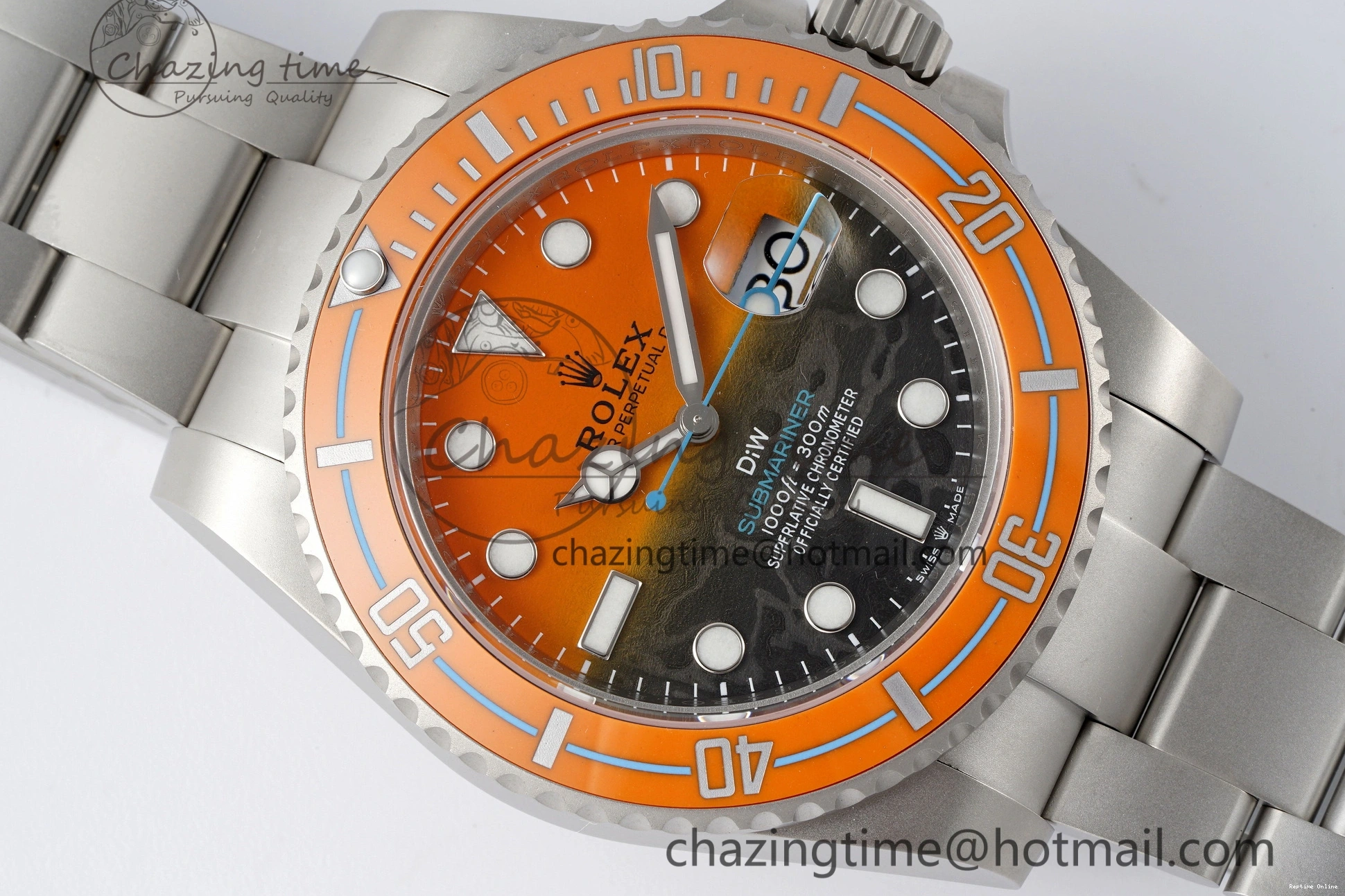 0411 Bold Submariner DIW Sandblasted VSF 1:1 Best Edition Orange Ceramic Bezel Orange Black Dial on SS Bracelet VS 2053